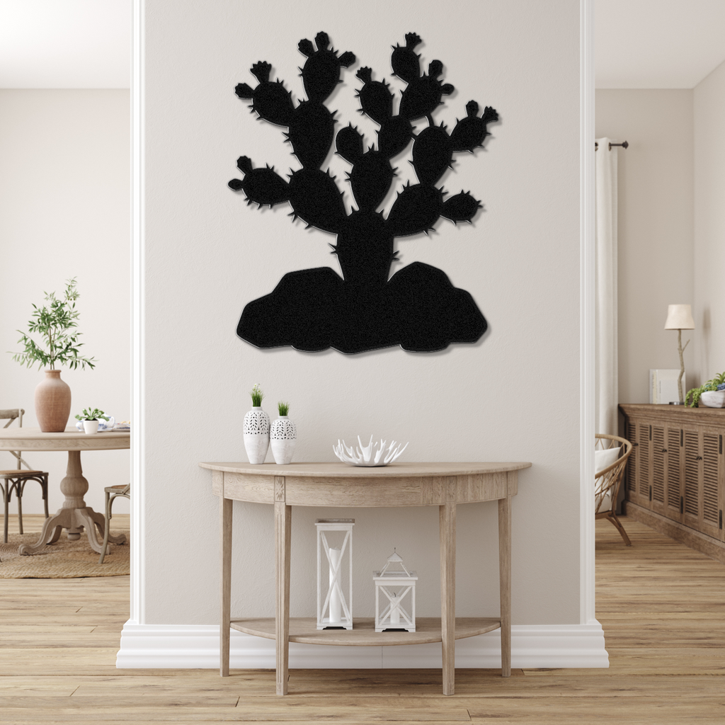 Prickly Pear Cactus Metal Wall Art