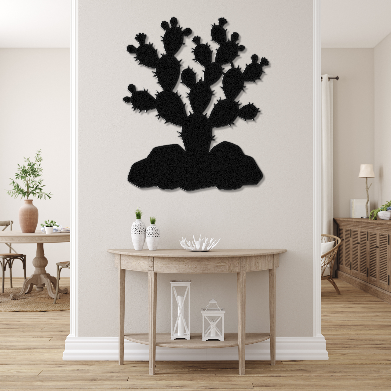 Prickly Pear Cactus Metal Wall Art