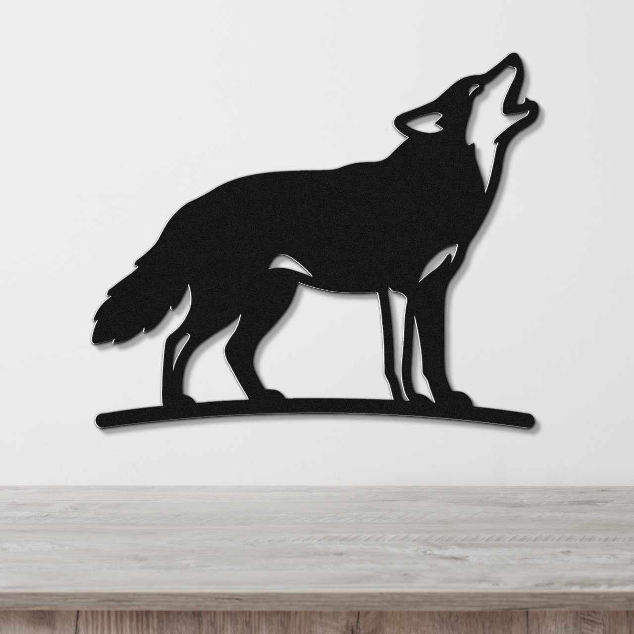 Howling Coyote Metal Wall Art