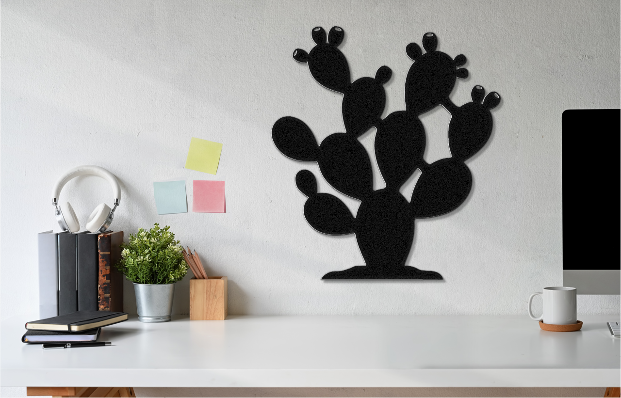 Prickly Pear Cactus Metal Wall Art
