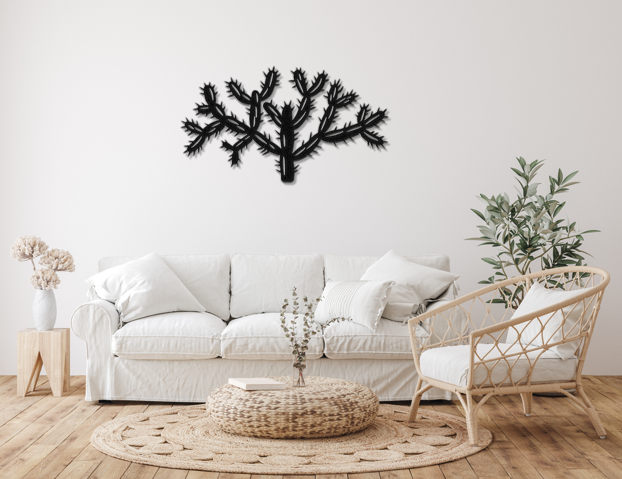 Cholla Cactus Metal Wall Art
