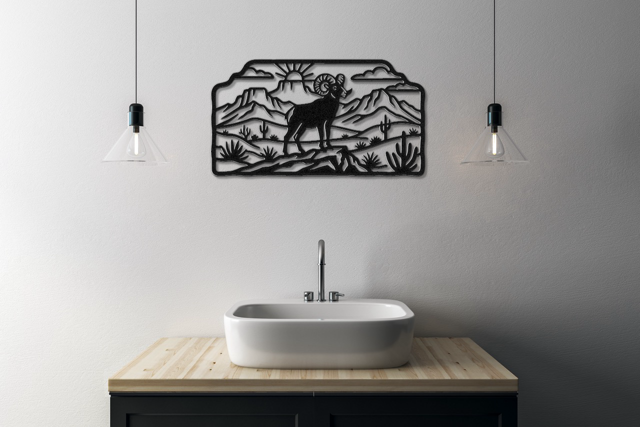 Bighorn Sheep Metal Wall Art