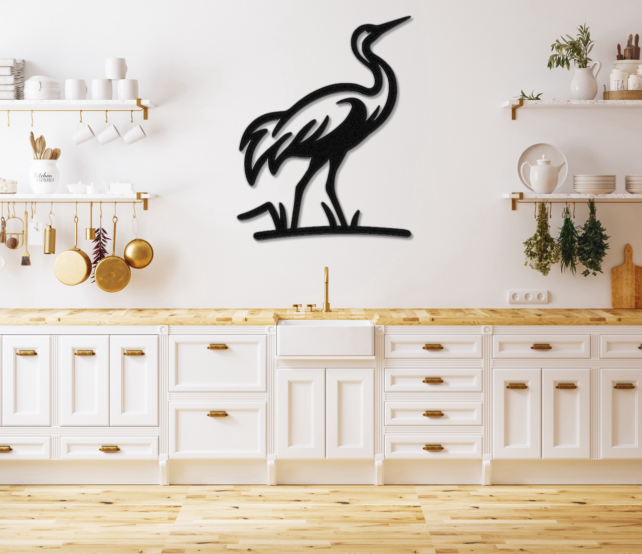 Crane Metal Wall Art