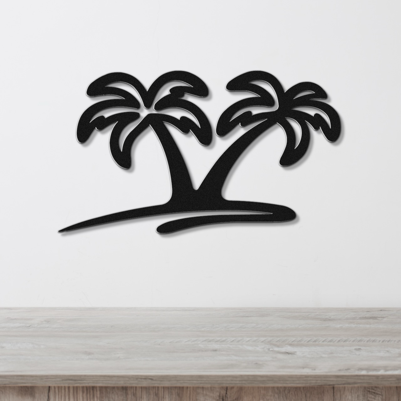 Twin Palm Tree Metal Wall Art