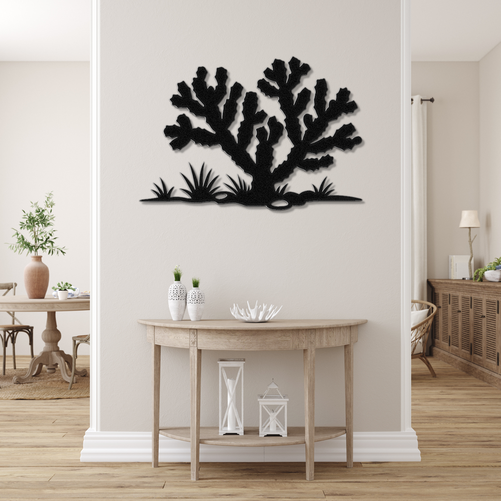 Cholla Cactus Metal Wall Art