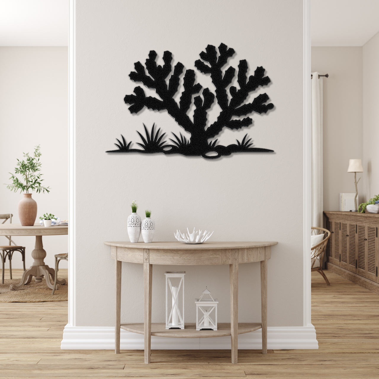 Cholla Cactus Metal Wall Art