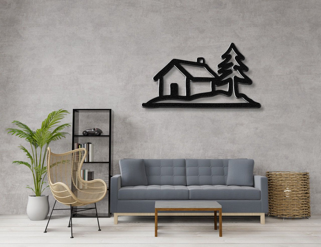 Mountain Cabin Metal Wall Art