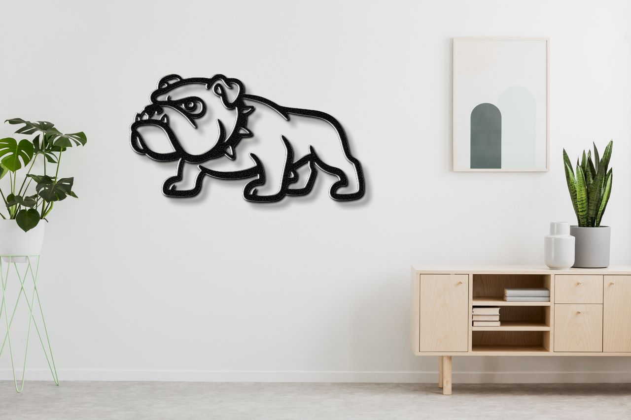 Tough Bulldog Metal Wall Art