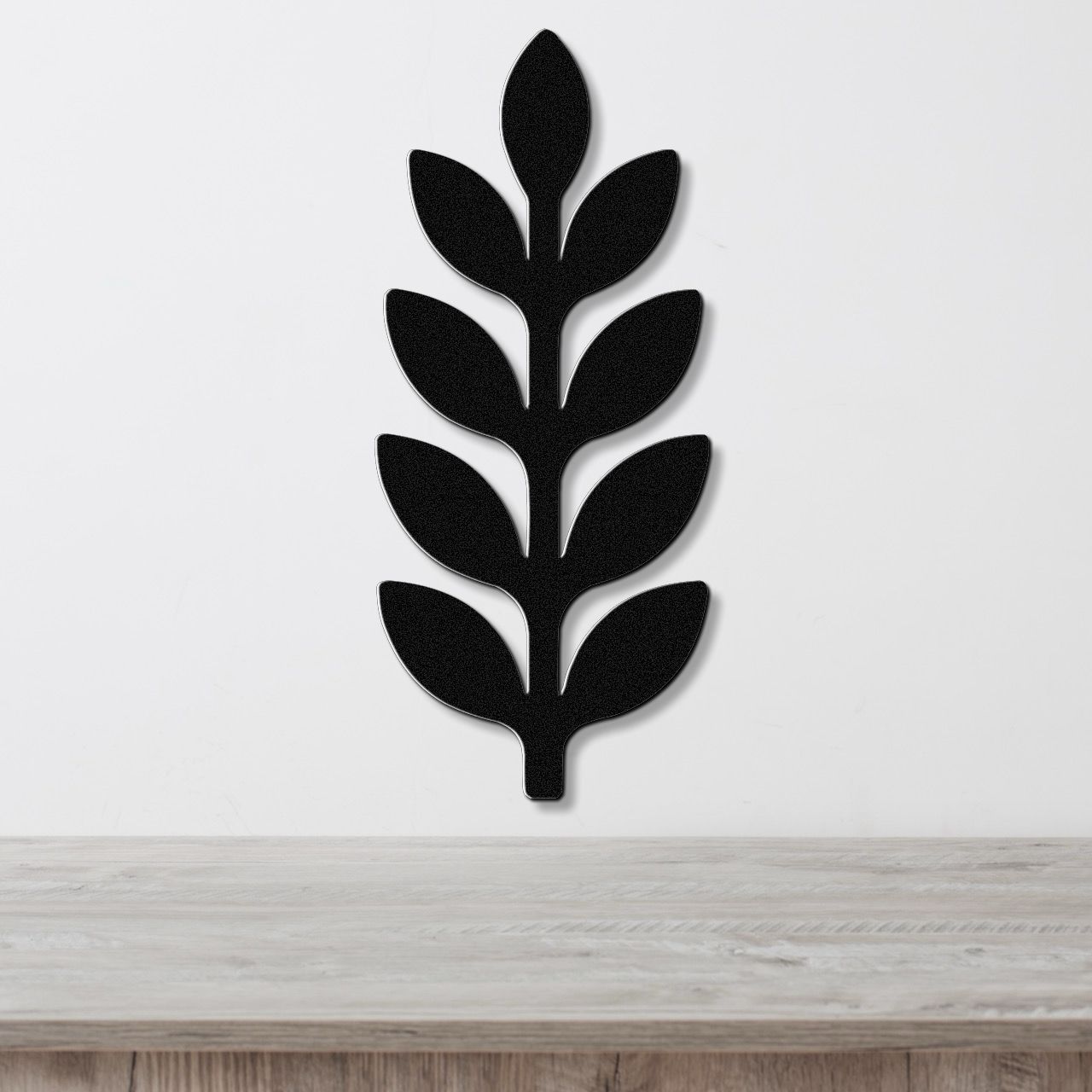 Abstract Botanical Sprig Metal Wall Art