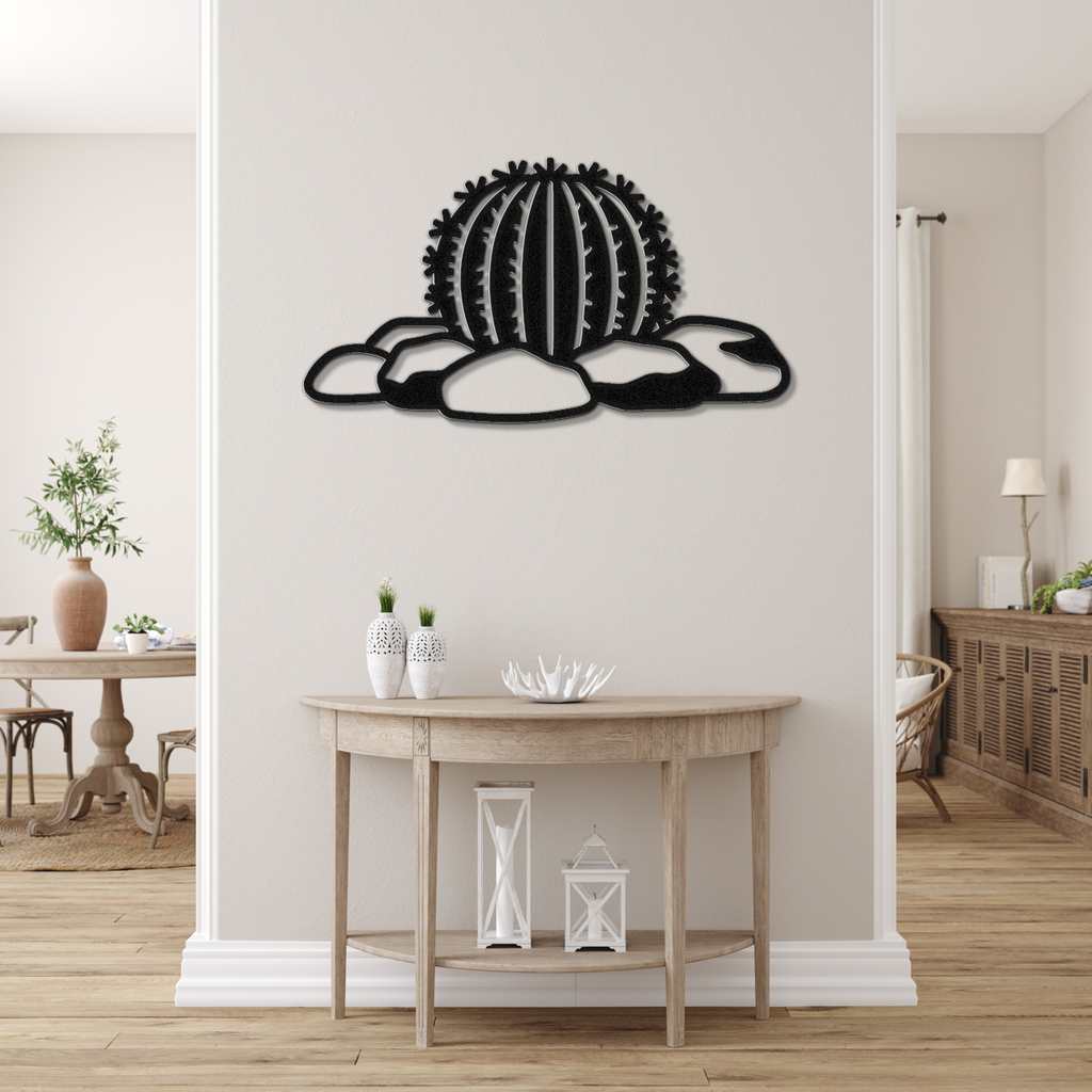 Barrel Cactus Metal Wall Art