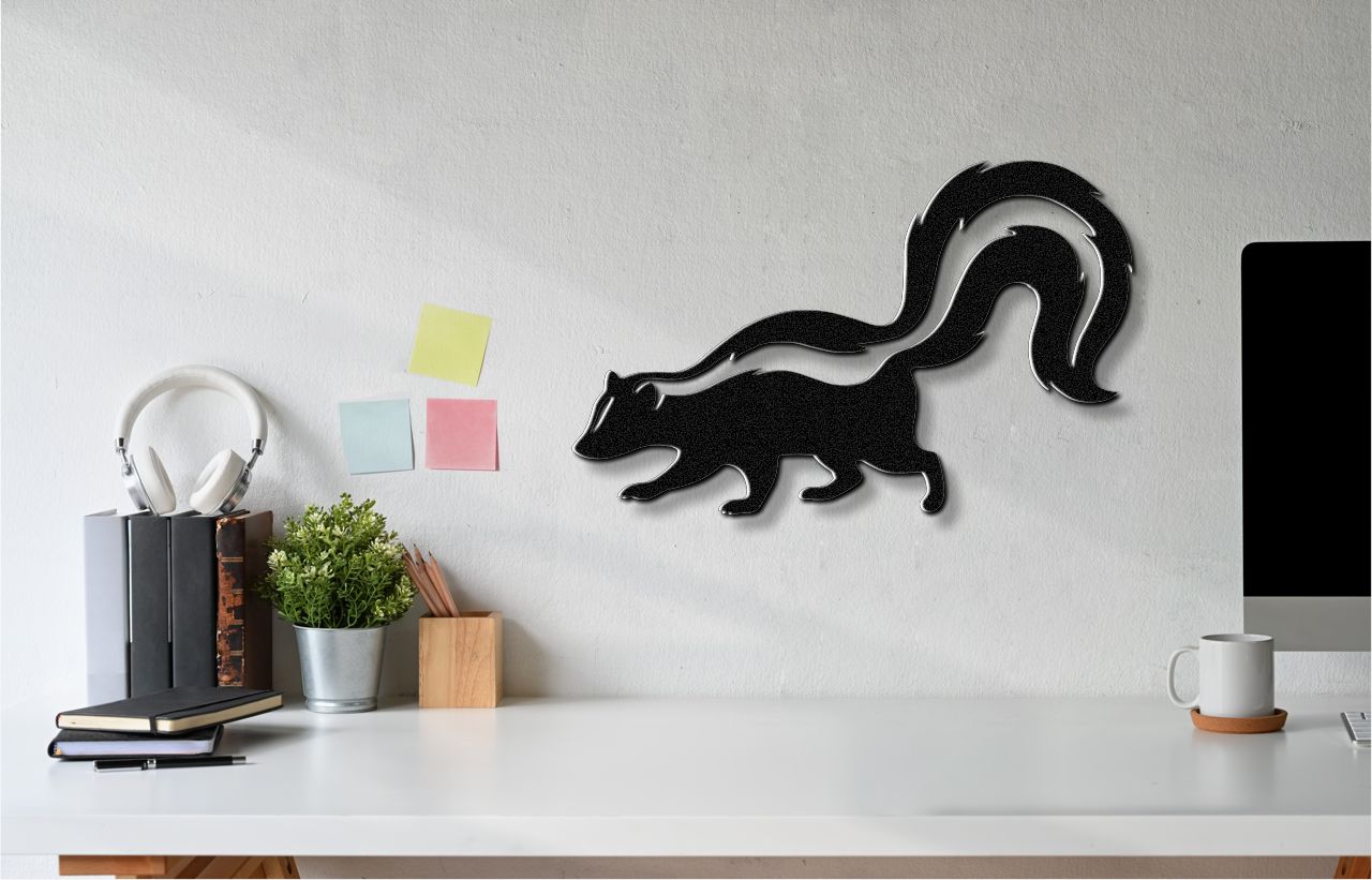 Sneaky Skunk Metal Wall Art