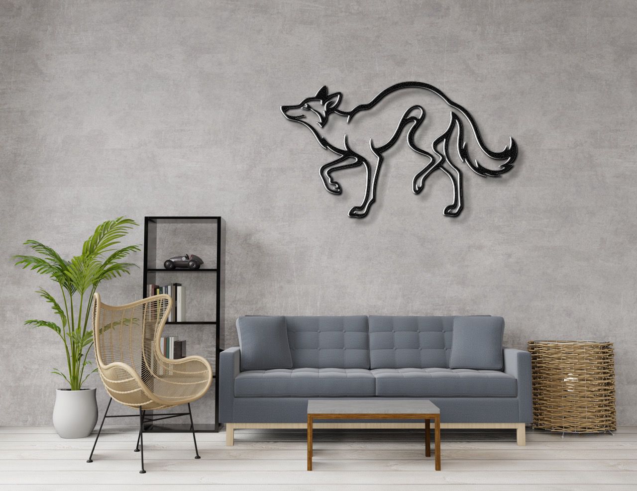 Sneaky Coyote Metal Wall Art