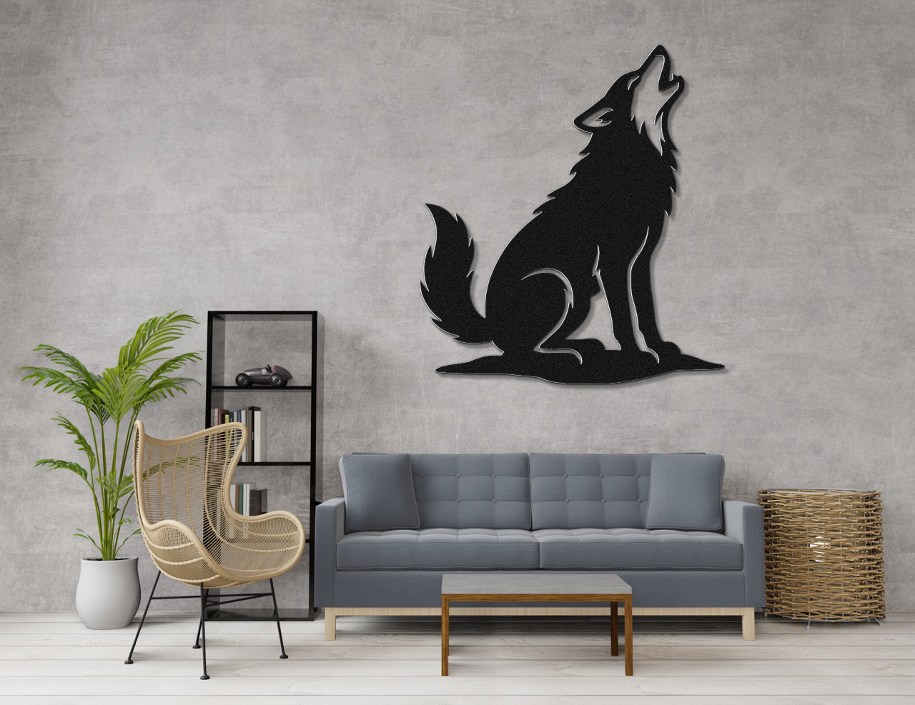 Howling Coyote Metal Wall Art