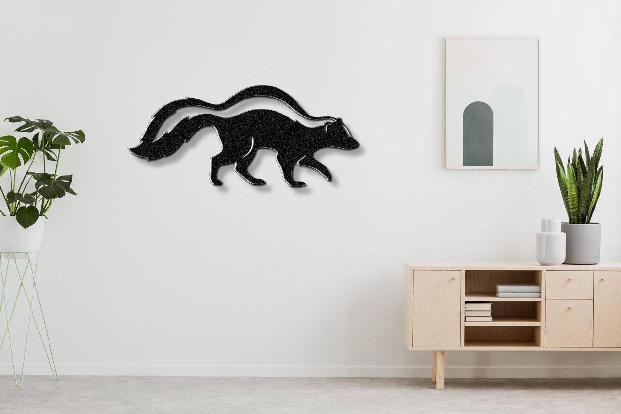 Sneaky Skunk Metal Wall Art