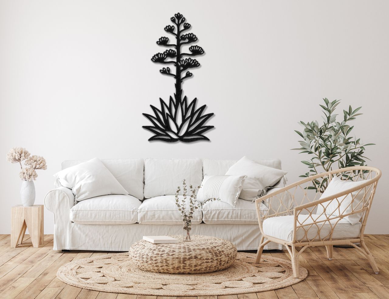 Blooming Agave Metal Wall Art