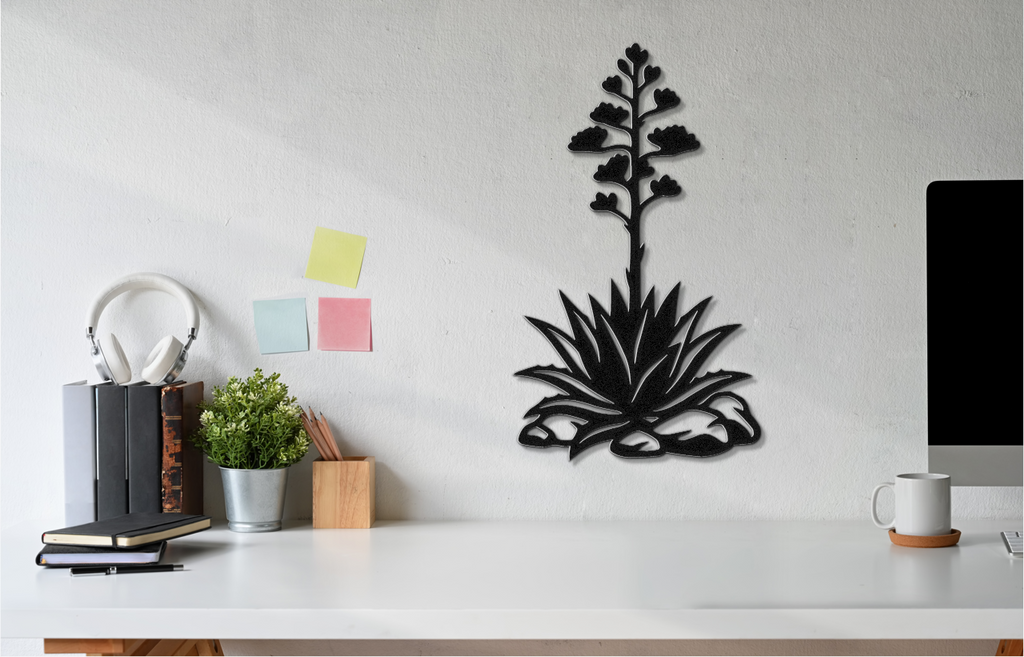Blooming Agave Metal Wall Art