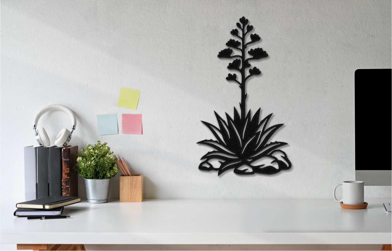 Blooming Agave Metal Wall Art