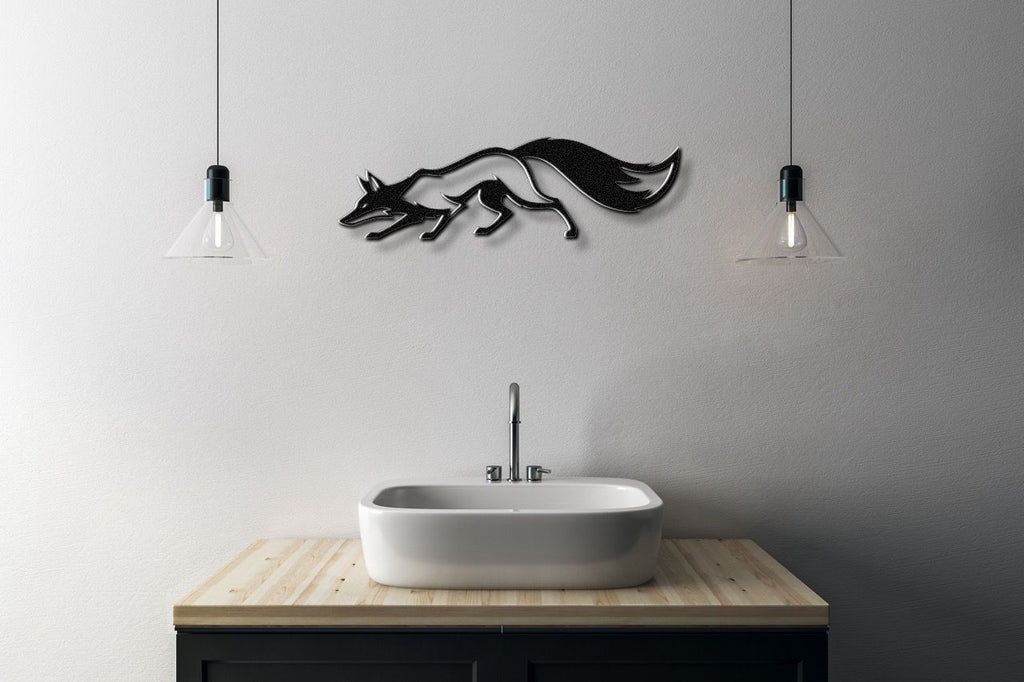 Sneaky Fox Metal Wall Art
