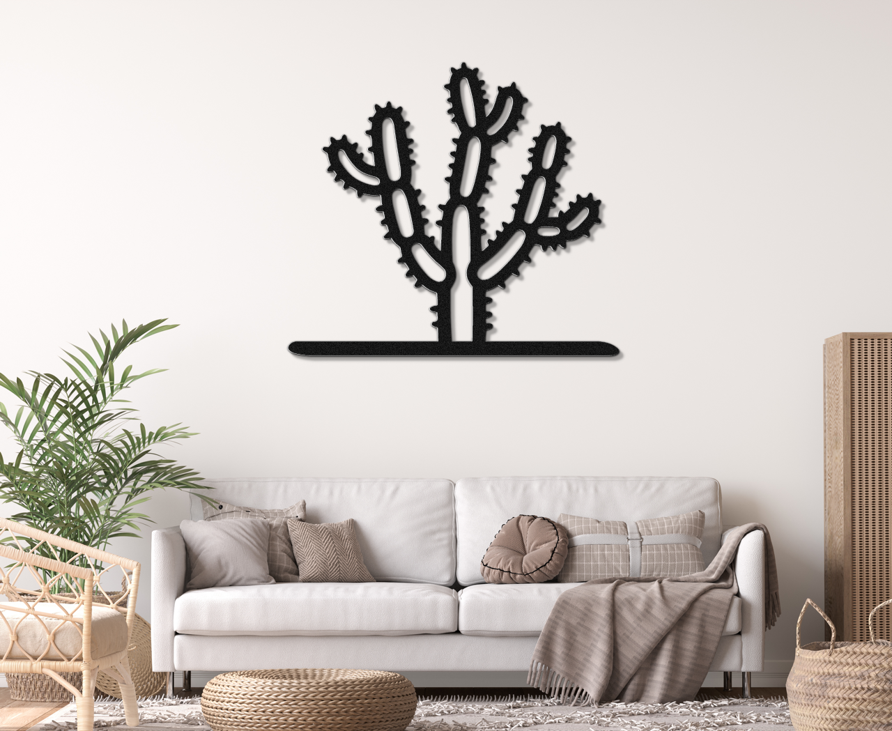 Cholla Cactus Metal Wall Art