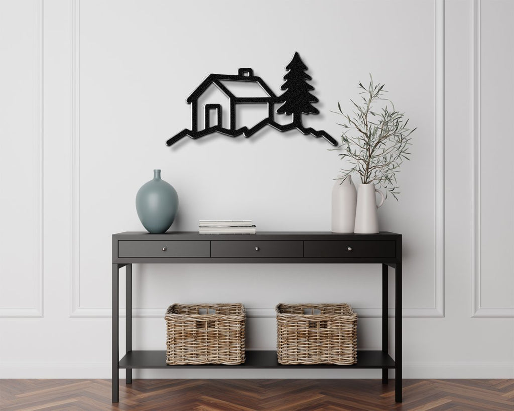 Mountain Cabin Metal Wall Art