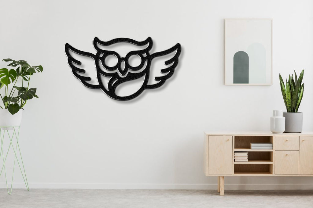 Nerdy Owl Metal Wall Art