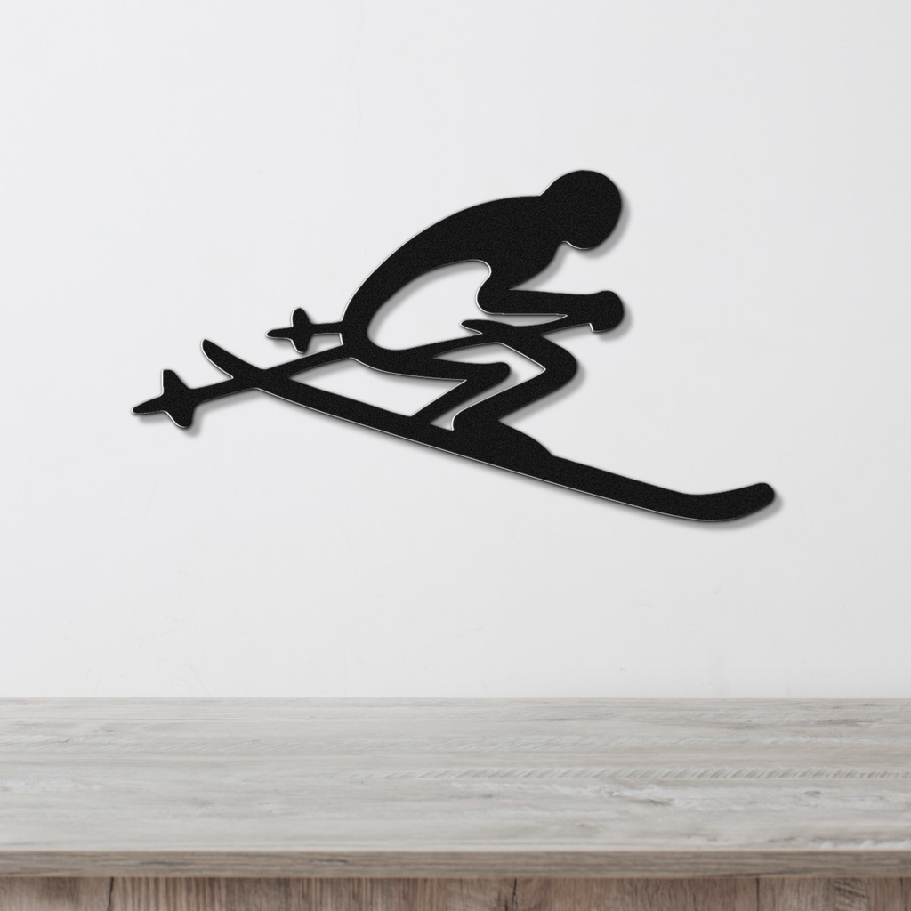 Skiing Metal Wall Art