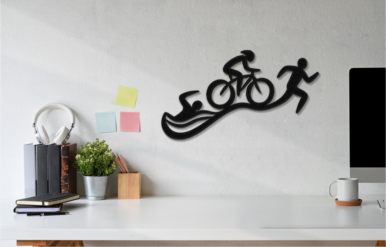 Triathlon Metal Wall Art