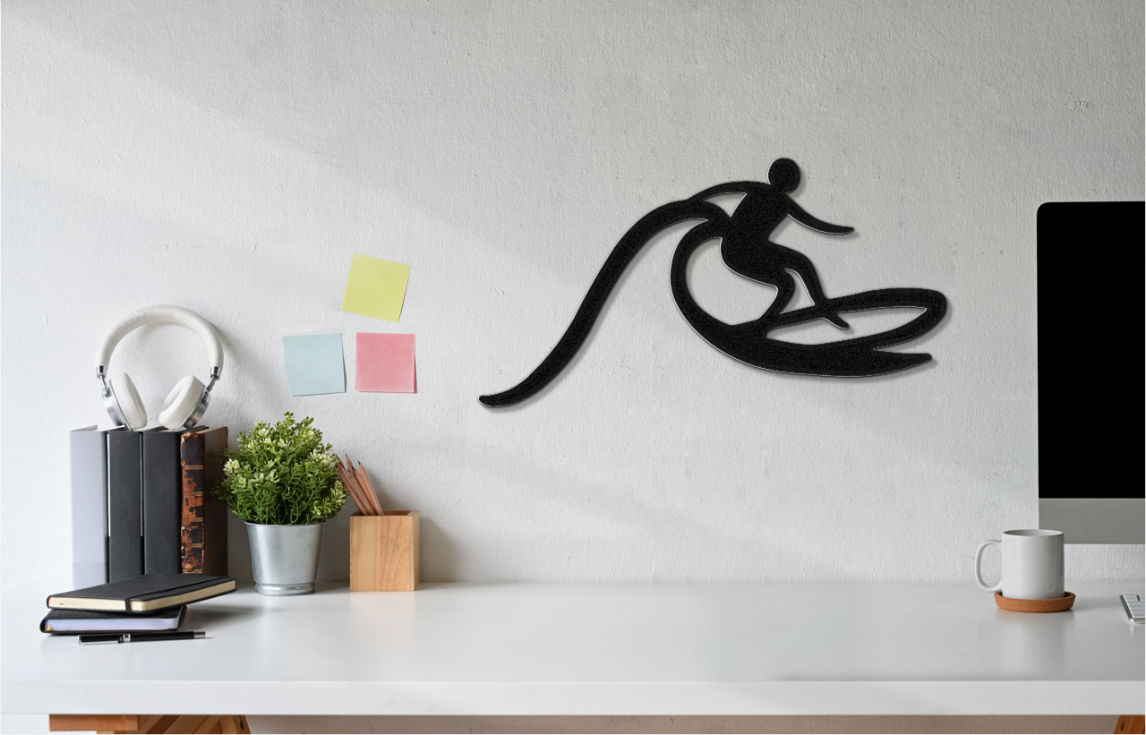 Surfer Metal Wall Art
