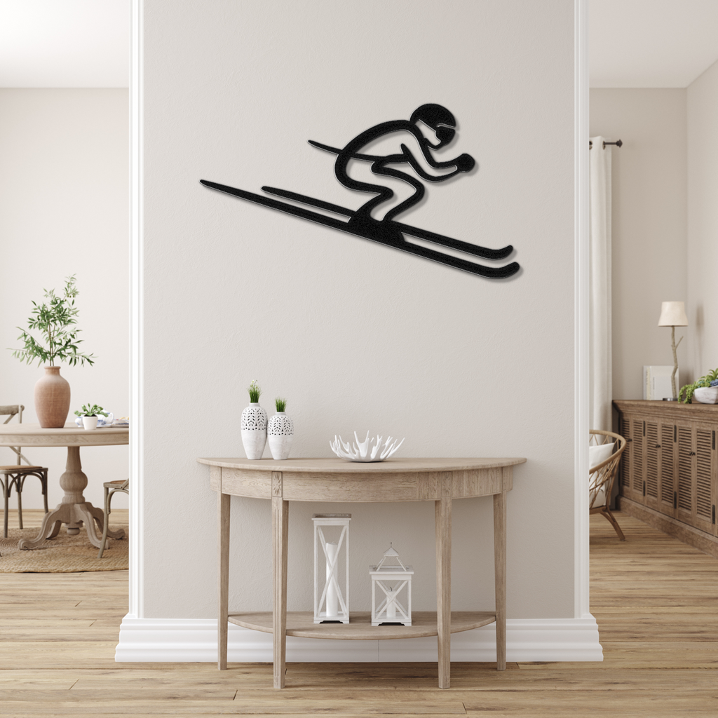 Skiing Metal Wall Art
