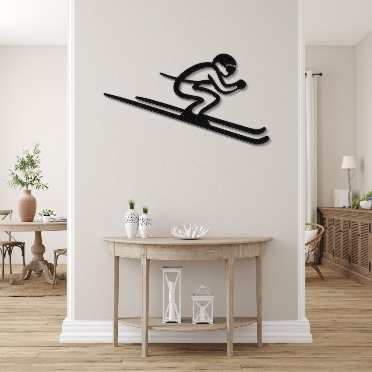 Skiing Metal Wall Art