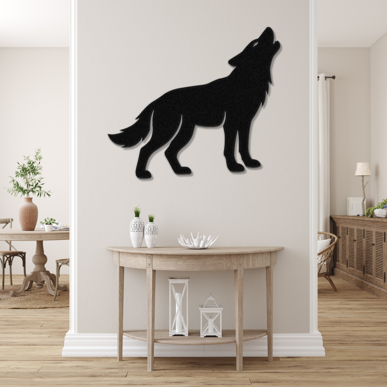 Howling Coyote Metal Wall Art