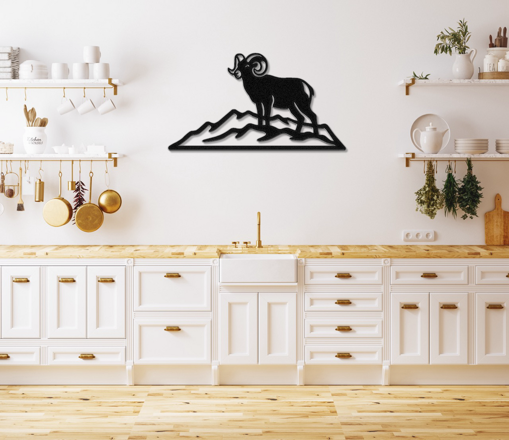 Mountain Bighorn Sheep Metal Wall Art