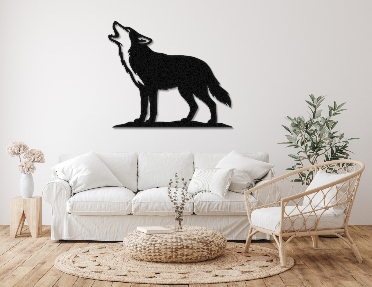 Howling Coyote Metal Wall Art