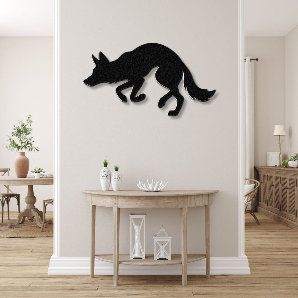 Sneaky Coyote Metal Wall Art