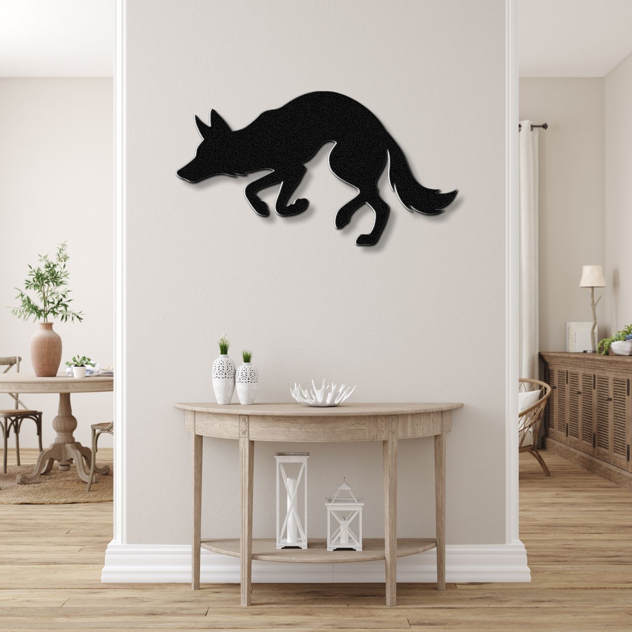 Sneaky Coyote Metal Wall Art