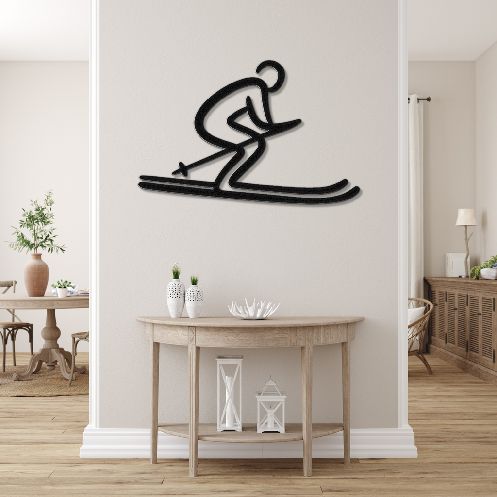 Skiing Metal Wall Art