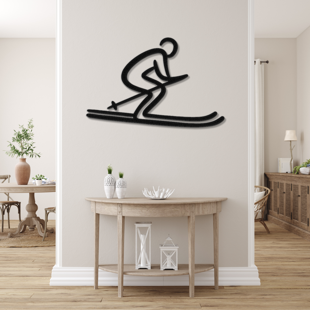 Skiing Metal Wall Art