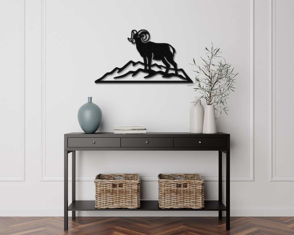 Mountain Bighorn Sheep Metal Wall Art