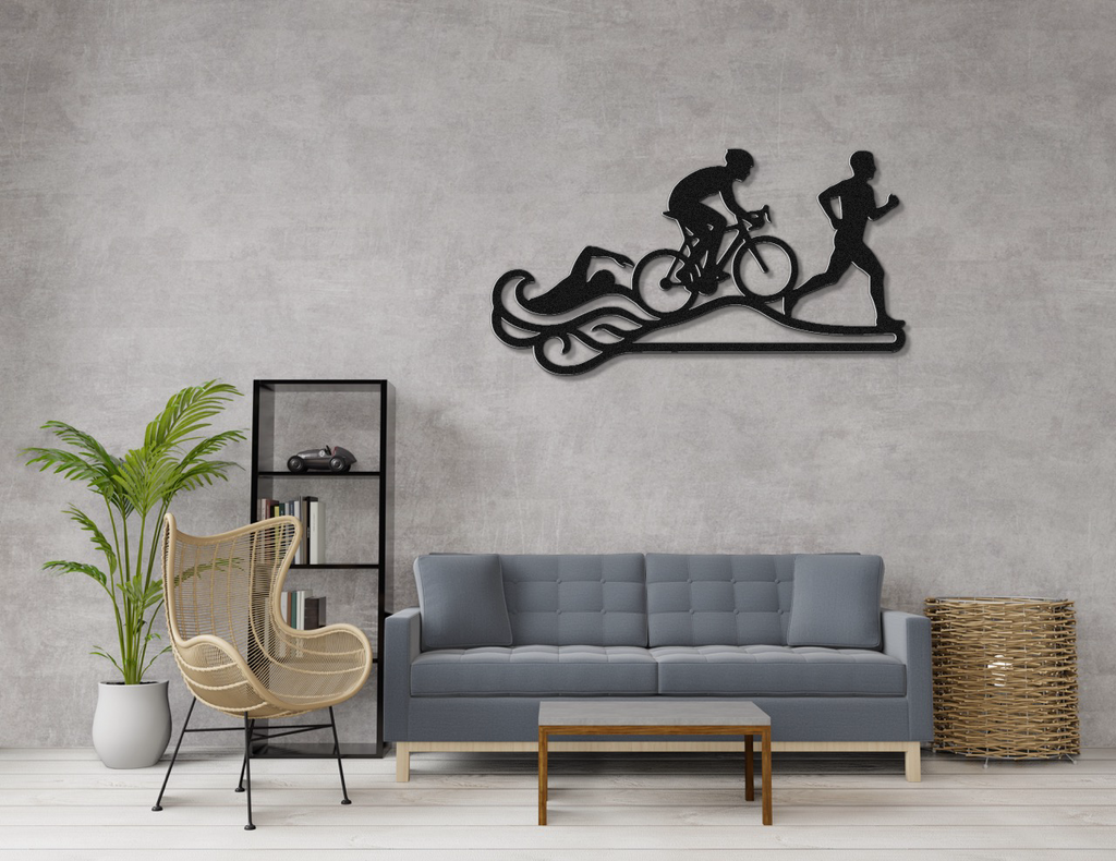 Triathlon Metal Wall Art