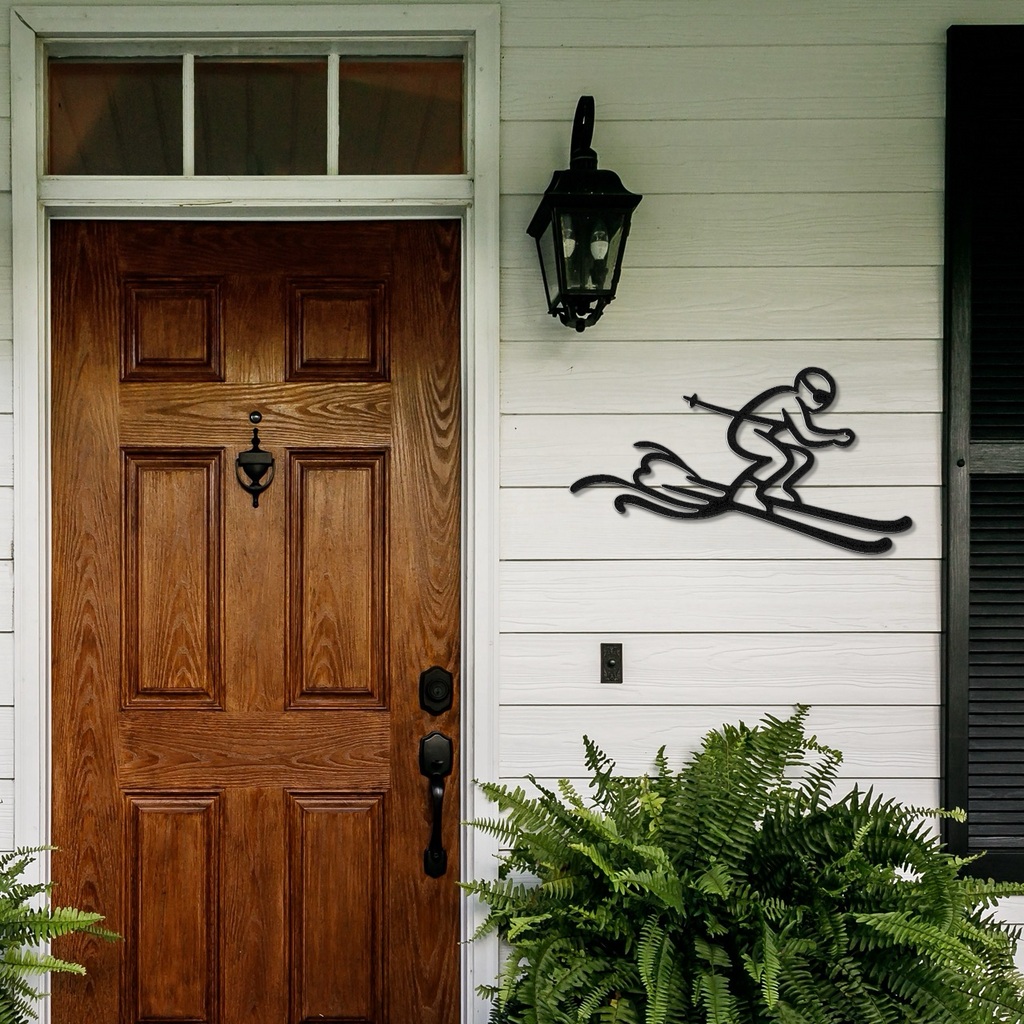 Skiing Metal Wall Art