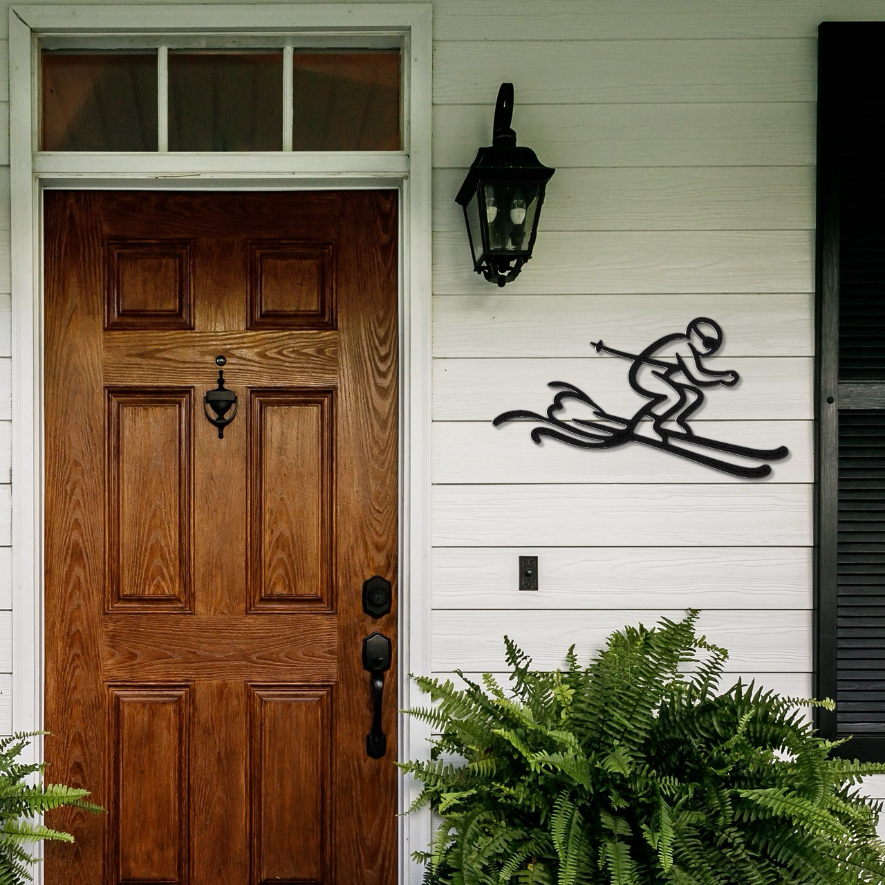 Skiing Metal Wall Art