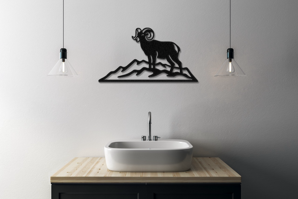 Mountain Bighorn Sheep Metal Wall Art
