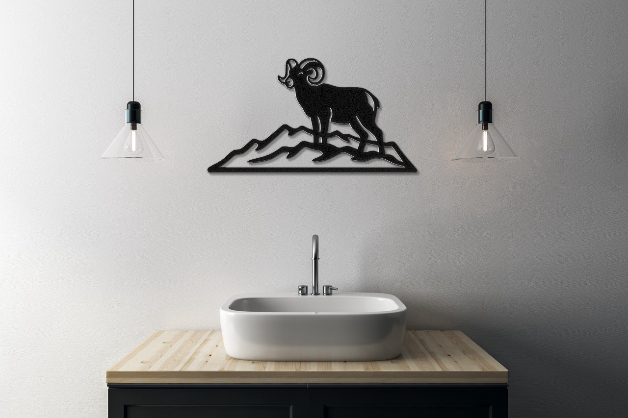 Mountain Bighorn Sheep Metal Wall Art