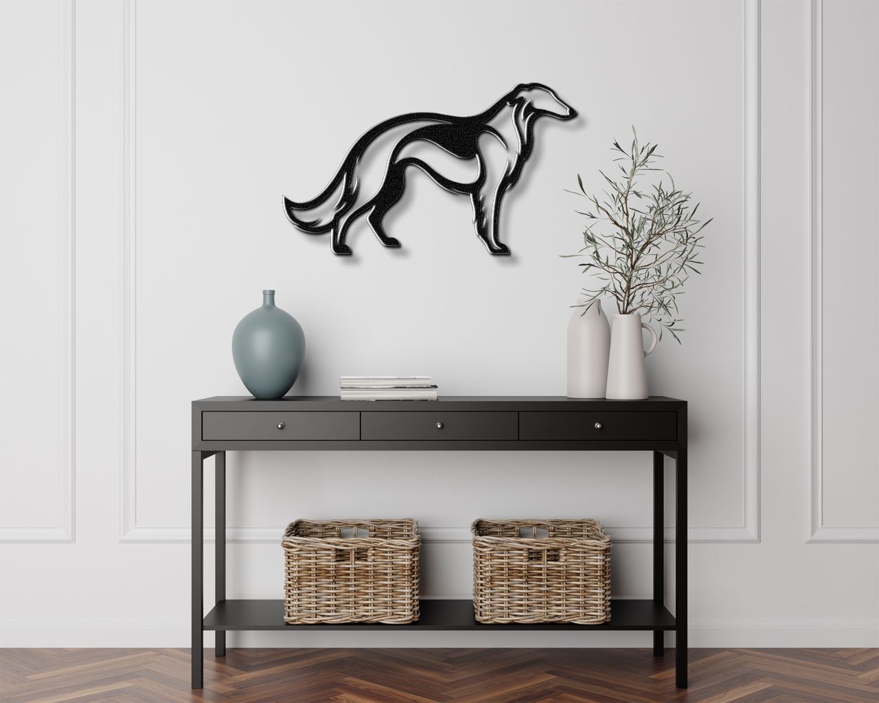 Borzoi Dog Metal Wall Art