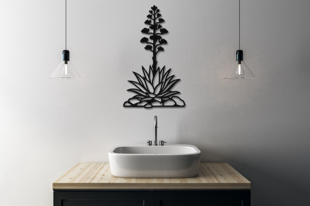 Blooming Agave Metal Wall Art