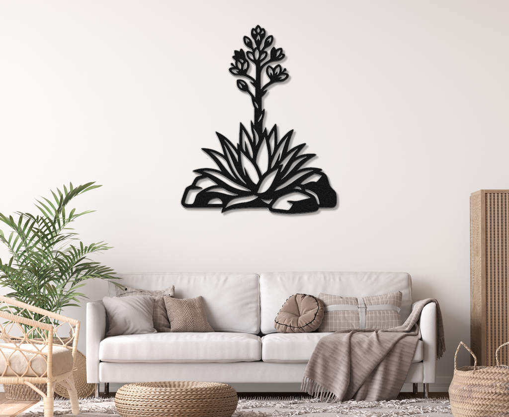 Blooming Agave Metal Wall Art
