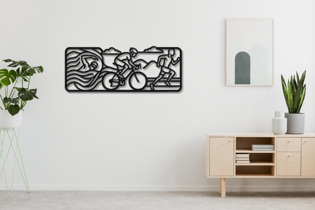 Triathlon Metal Wall Art