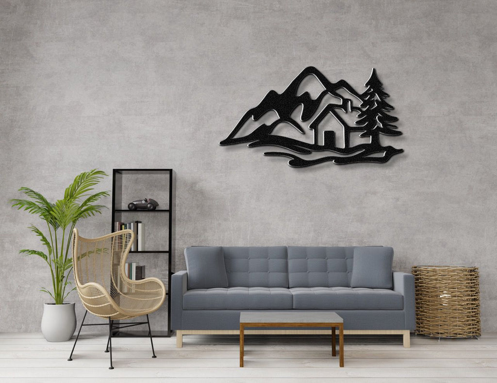 Mountain Cabin Metal Wall Art