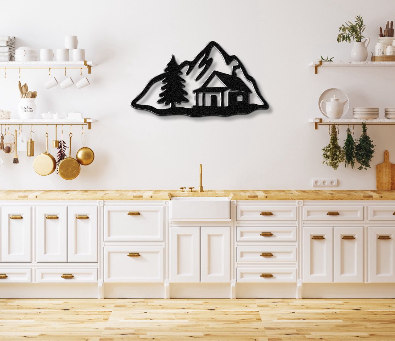 Mountain Cabin Metal Wall Art