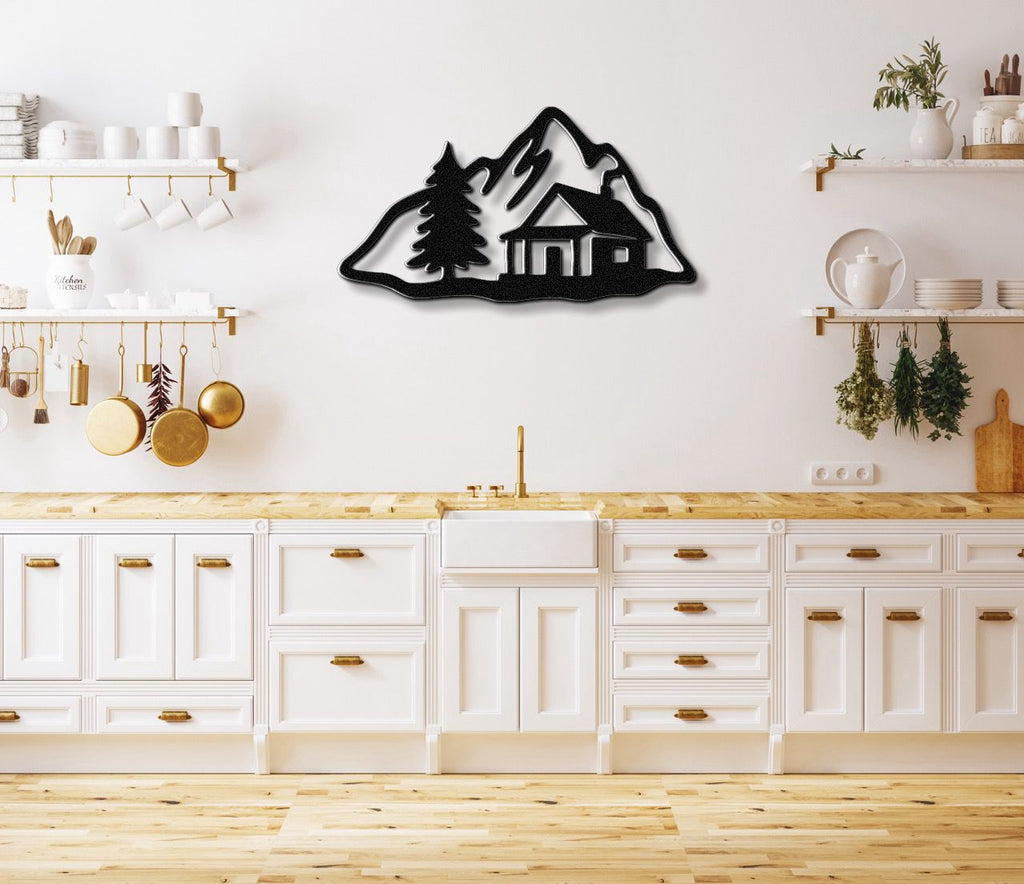 Mountain Cabin Metal Wall Art